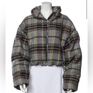 Ronny Kobo Collection Multicolor Plaid Puffer Jacket